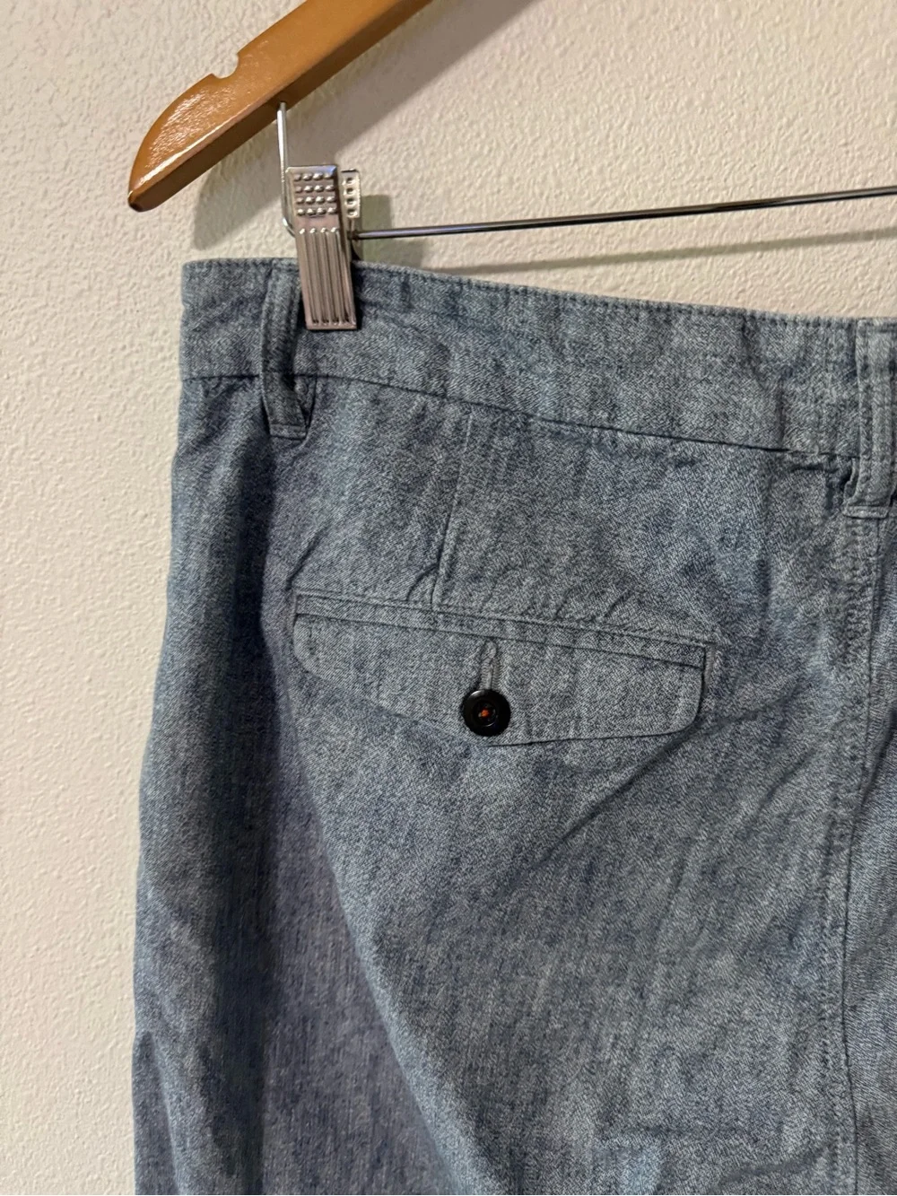 Hiroshi Kato Rinsed Blue Selvedge Chino Shorts Blue 9” Japanese Denim USA-33